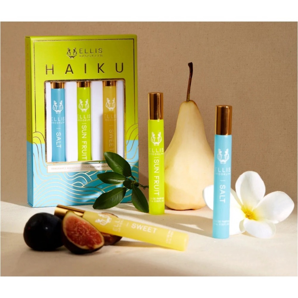 Ellis Brooklyn Haiku Perfume Rollerball Trio Set Salt Sun Fruit Sweet - Picture 2 of 5